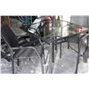 Image 3 : NEW GLASSTOP PATIO TABLE WITH UMBRELLA CUSHIONS AND THREE CHAIRS