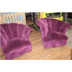 PAIR OF CHANNEL BACK LOUNGE CHAIRS