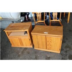 TWO OAK 2 DOOR CABINETS