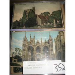 75 ANTIQUE POSTCARDS OF ENGLISH CHURCHES