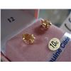 Image 1 : 10KT YELLOW GOLD GENUINE CITRINE EARRINGS WITH APPRAISEL $300