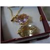 Image 1 : STERLING SILVER GOLD PLATED GENUINE PURPLE AND GREEN AMETHYST NECKLACE WITH APPRAISEL $1200.00
