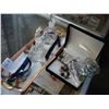 Image 1 : LOT OF JEWELLRY AND PERFUME BOTTLES ON HAND PAINTED GERMAN DRESSER TRAY