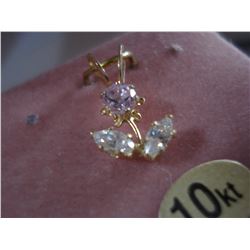 10KT YELLOW GOLD CUBIC ZIRCONIA FLORAL PENDANT WITH APPRAISEL $450.00