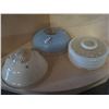 Image 1 : 3 VINTAGE GLASS LAMP SHADES
