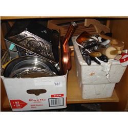 SHELF LOT OF HOUSEHOLD ITEMS