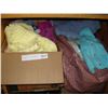 Image 1 : SHELF LOT OF ESTATE LINENS AND HAND MADE BABY CLOTHES AND SLIPPERS