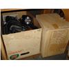 Image 1 : BOX OF ELECTRONICS AND PROJECTOR AND SCREEN