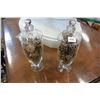 Image 1 : TWO GLASS LIDDED CONTAINERS WITH DECORATIVE PINECONES