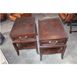 PAIR OF MODERN ONE DRAWER ENDTABLES