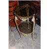 Image 1 : TWO TIER BRASS AND GLASS TOP PARLOUR TABLE