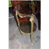 Image 2 : TWO TIER BRASS AND GLASS TOP PARLOUR TABLE