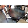 Image 2 : MODERN BLACK DINING TABLE WITH LEAF AND SIX BLACK MICROFIBRE CHAIRS