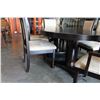 Image 3 : MODERN BLACK DINING TABLE WITH LEAF AND SIX BLACK MICROFIBRE CHAIRS