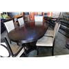 Image 4 : MODERN BLACK DINING TABLE WITH LEAF AND SIX BLACK MICROFIBRE CHAIRS