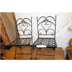 PAIR OF CAST IRON KIDS FOLDING CHAIRS