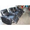 Image 5 : AS NEW HOME ELEGANCE 6PC THEATRE SECTIONAL, WITH 4 POWER RECLINING CHAIRS. AND CONSOLES, RETAIL $249