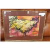Image 1 : GILT FRAMED SIGNED ROOSTER WATERCOLOR