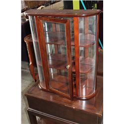 BOWED GLASS CURIO CABINET