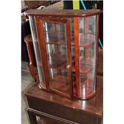 BOWED GLASS CURIO CABINET