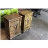 Image 2 : PAIR OF ONE DOOR ONE DRAWER DECORATIVE NIGHTSTANDS