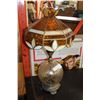Image 1 : LEADED GLASS FLOOR LAMP AND TABLE LAMP