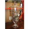 Image 1 : GLASS LIDDED CONTAINERS WITH DECORATIVE PINECONES