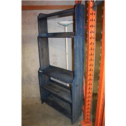 PAINTED BLUE WOOD SHELF