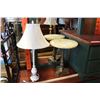 Image 1 : SMALL MARBLE TOP WINE TABLE AND WHITE DESIGNER LAMP