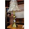Image 1 : BRASS TABLE LAMP WITH SHELL SHADE