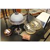 Image 1 : DESIGNER TABLE LAMP AND CHALKWARE BALLERINAS AND WOOD ITEMS