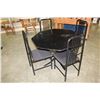 Image 1 : BLACK DINING TABLE AND FOUR CHAIRS