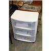 Image 1 : THREE DRAWER ORGANIZER WITH BEAUTY PRODUCTS AND ART SUPPLIES