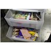 Image 3 : THREE DRAWER ORGANIZER WITH BEAUTY PRODUCTS AND ART SUPPLIES