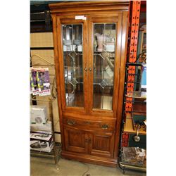 OAK ILLUMNATED DISPLAY CABINET