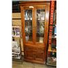 Image 1 : OAK ILLUMNATED DISPLAY CABINET