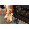 Image 1 : BLACK FIREPLACE SET WITH LOADED LOG CARRIER