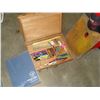 Image 1 : WOOD ART BOX WITH CONTENTS