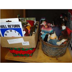 CLOWNS AND TWO BOXES OF COLLECTIBLES