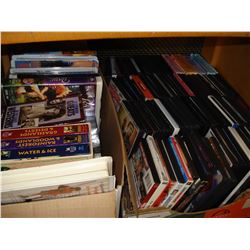 TWO BOXES OF DVDS AND MOVIES