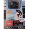 Image 1 : NEW SPORTS ACTION CAMERA, 1080P, WATERPROOF TO 30M, WITH ACCESSORIES AND MOUNTS RETAIL $149