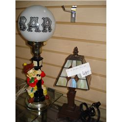 BAR LAMP AND SMALL TABLE LAMP