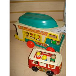 FISHER PRICE CAMPER AND MINIBUS
