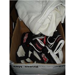 BOX OF FIGHTING EQUIPMENT