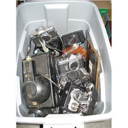 TOTE OF VINTAGE CAMERAS