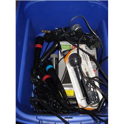 TOTE OF MICROPHONES AND CORDS