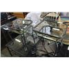 Image 1 : PAIR OF METAL BASE SQUARE GLASSTOP ENDTABLES