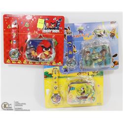 LOT OF 3 NEW KIDS WATCH AND WALLET SETS