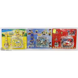 LOT OF 3 NEW KIDS WATCH AND WALLET SETS