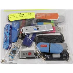 BAG W/20 FLASH DRIVES INCL. 4, 8, 16 & 32 GB